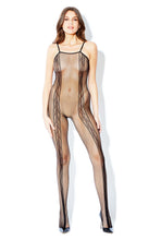 Load image into Gallery viewer, Lace stripes bodystocking
