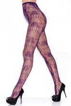 Load image into Gallery viewer, Floral fishnet crotchless pantyhose

