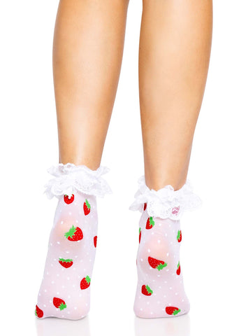 Strawberry Ruffle Anklets