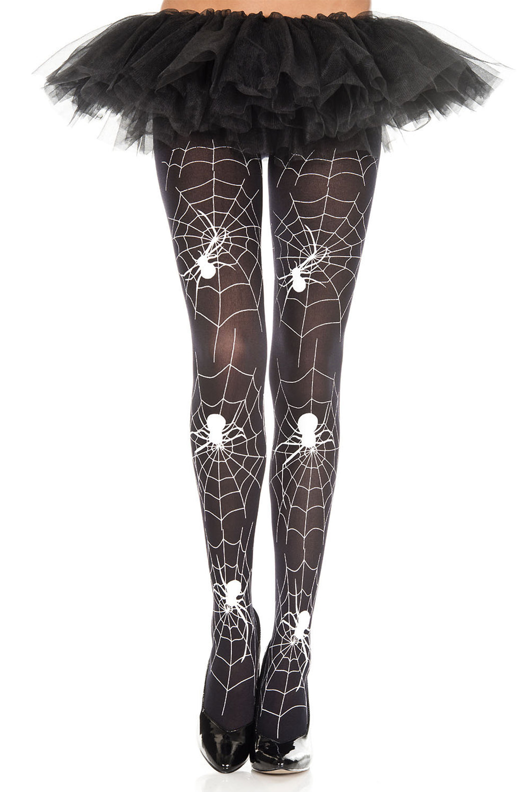 Spider and web print pantyhose