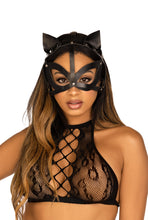 Load image into Gallery viewer, Vegan leather studded cat mask
