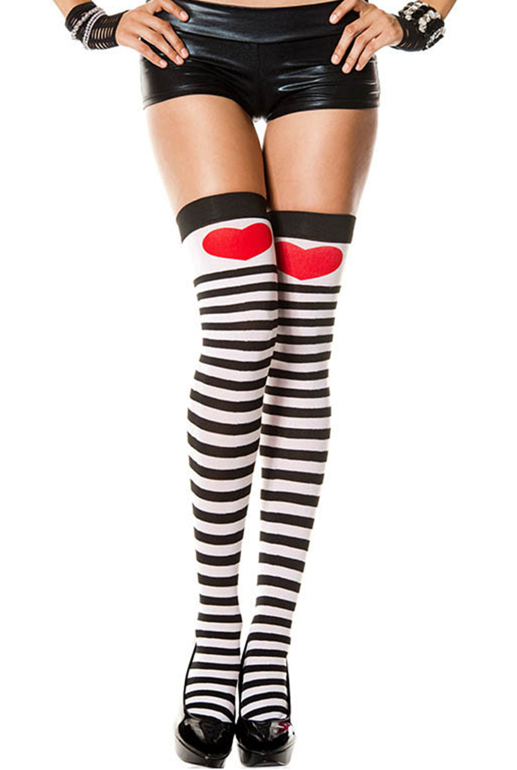 Striped Thigh High with Huge Heart