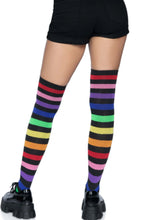 Load image into Gallery viewer, Rainbow Thigh High Socks
