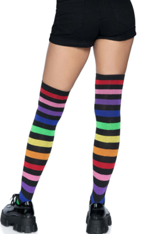 Rainbow Thigh High Socks