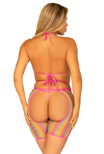 Load image into Gallery viewer, Three Piece Rainbow Lingerie Set
