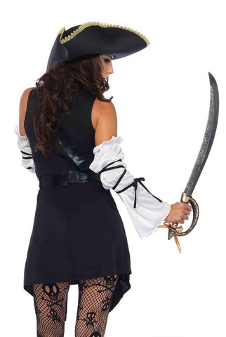 Black Sea Buccaneer Pirate Costume Set - 4 Piece Halloween Outfit