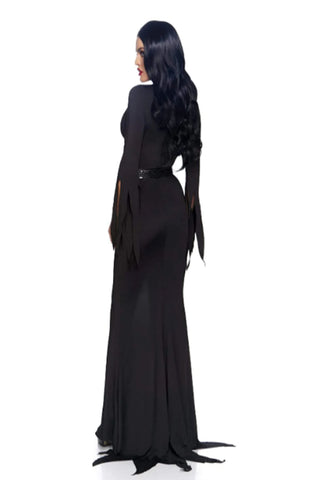 Immortal Mistress Costume Dress, Deep-V tentacle Dress with Sequin Belt