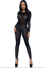 Load image into Gallery viewer, Rhinestone Long Sleeve Catsuit
