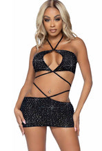 Load image into Gallery viewer, Two PC Rhinestone  Skirt Set
