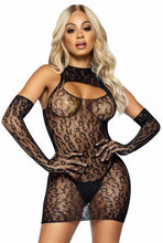Load image into Gallery viewer, Two PC Leopard net dress
