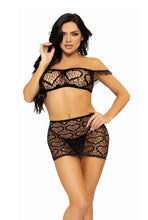 Load image into Gallery viewer, Seamless heart net crop top set
