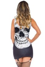 Load image into Gallery viewer, Skeleton Skull Garter Bodycon Mini Dress
