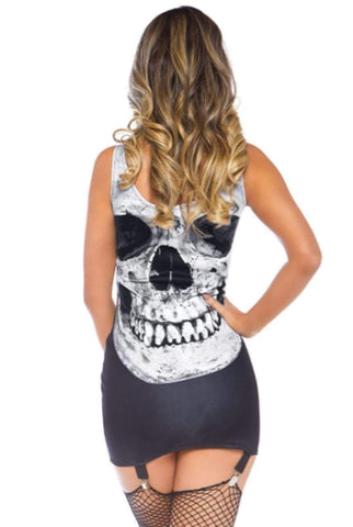 Skeleton Skull Garter Bodycon Mini Dress
