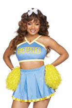 Load image into Gallery viewer, Cheer Squad Cutie Costume, Cheeky Pleated Skirt with a &quot;squad&quot; Crop Top
