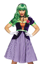 Load image into Gallery viewer, Comic Book Baddie Dress Costume Set - 2-Piece Clown Queen of Crime Outfit
