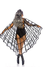 Load image into Gallery viewer, Velvet Spider Web Cape Costume Poncho
