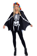 Load image into Gallery viewer, Day of the Dead Costume Poncho

