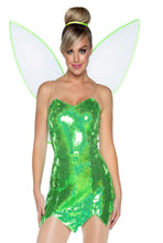 Load image into Gallery viewer, Green Fairy Dress Set With Wings Costume
