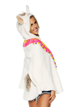 Load image into Gallery viewer, Llama Poncho With Animal Face Hood Costume
