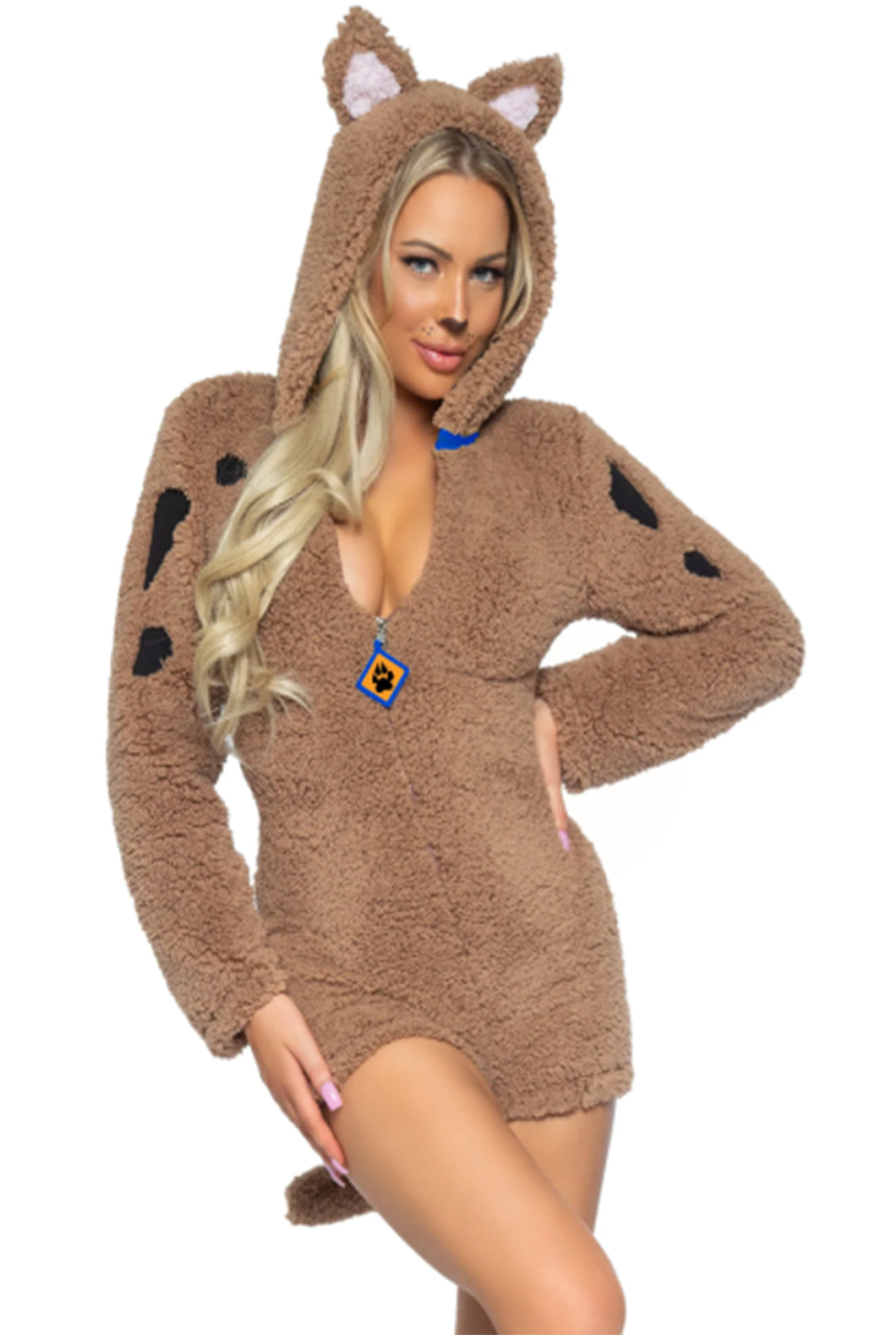 Mystery Pup Ultra Soft Costume Romper, Ultra-Soft Zip-Up Bodysuit with Hood