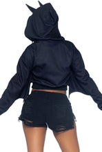 Load image into Gallery viewer, Bat Cropped Hoodie With Wings
