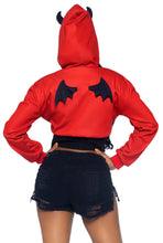 Load image into Gallery viewer, Devil Cropped Hoodie With Wings
