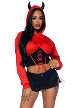 Load image into Gallery viewer, Devil Cropped Hoodie With Wings
