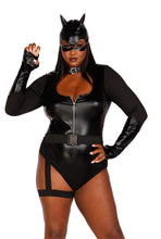 Load image into Gallery viewer, Three-Piece Catwoman Costume Set - Sexy Halloween Feline Fantasy
