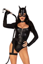 Load image into Gallery viewer, Three-Piece Catwoman Costume Set - Sexy Halloween Feline Fantasy
