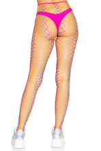 Load image into Gallery viewer, Ombre rainbow woven net tights
