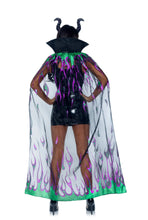 Load image into Gallery viewer, Glitter Flame Cape and Curved Horn Headband
