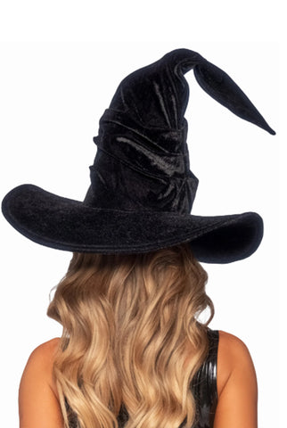 Velvet Ruched Witch Hat