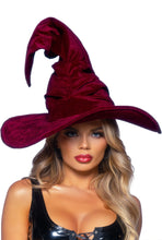 Load image into Gallery viewer, Velvet Ruched Witch Hat
