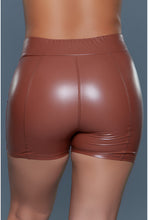 Load image into Gallery viewer, High waist pull up leather shorts

