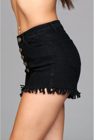 High waisted denim shorts