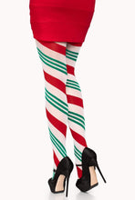 Load image into Gallery viewer, Holiday Ribbon Striped Tights
