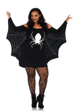 Load image into Gallery viewer, Plus Jersey Spider Web Dress With Wings
