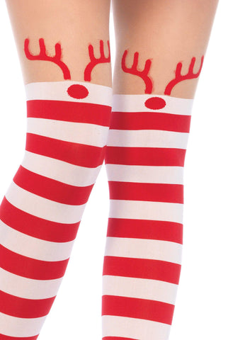 Reindeer Striped Tights