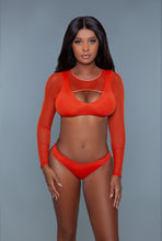 Load image into Gallery viewer, Two piece swimsuit with Mesh Long Sleeves
